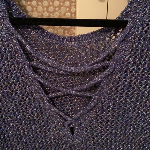 Lucky Brand Shimmer sweater with lace up back detail - Picture 3 of 4
